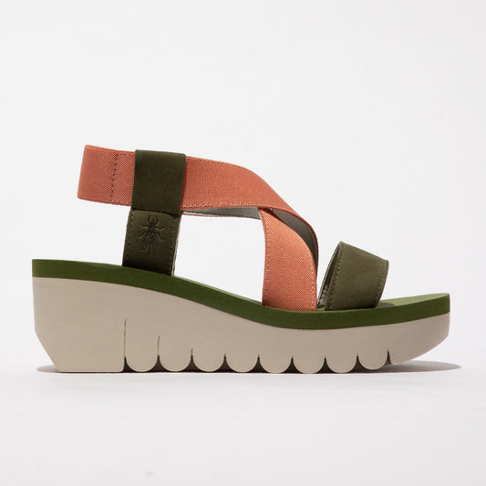 Fly London Women's YABI922FLY Sling-Back Sandals Army Green