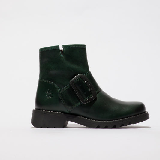 Fly London Women's RILY991FLY Ankle Boot with Buckle - Petrol Green