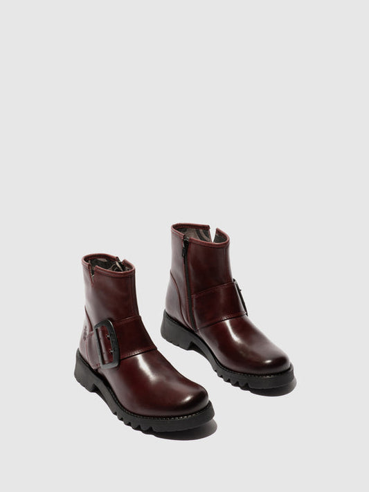 Fly London Women's RILY991FLY Ankle Boot with Buckle - Wine