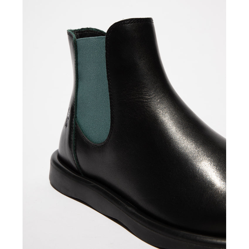 Fly London Women's TICH099FLY Leather Chelsea Ankle Boots Ground / Green