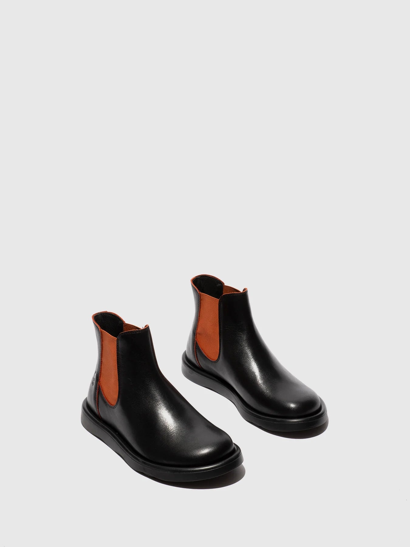 Fly London Women's TICH099FLY Leather Chelsea Ankle Boots Black / Red