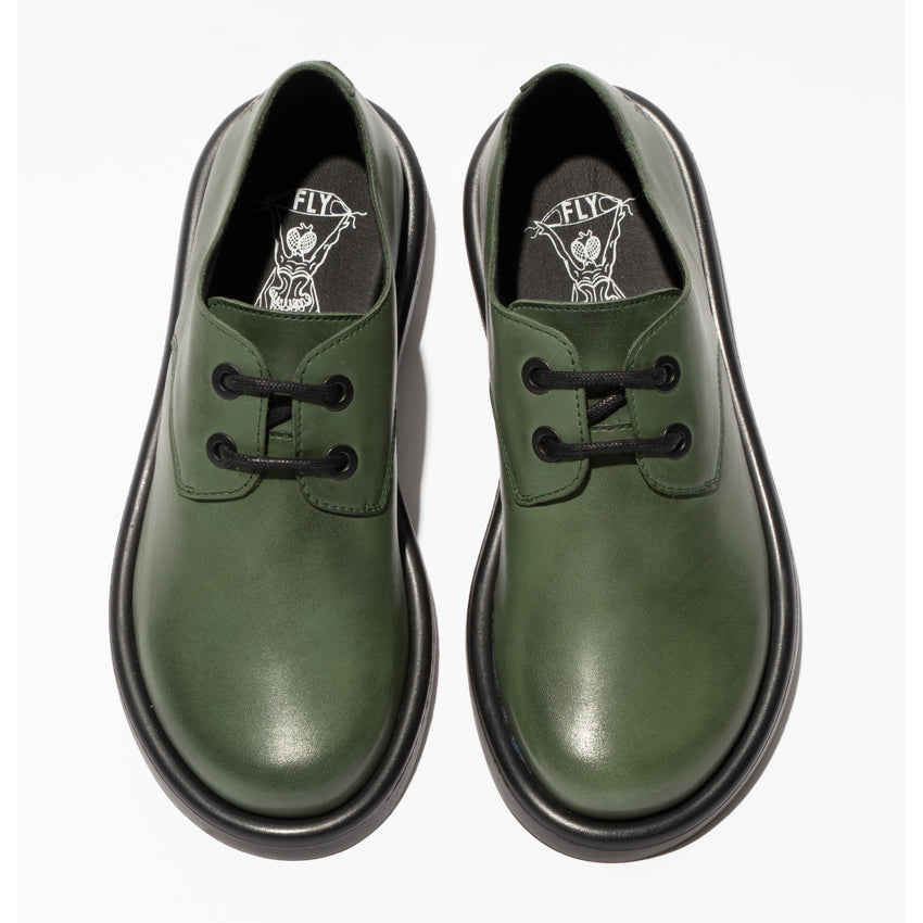 Fly London Women's TENI120FLY Leather Lace-Up Shoes Green