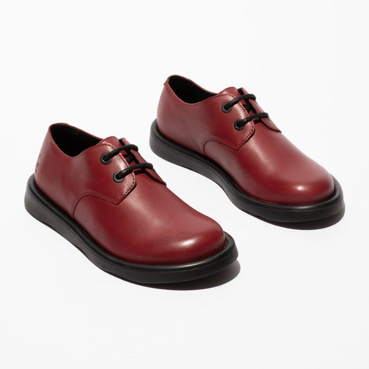 Fly London Women's TENI120FLY Leather Lace-Up Shoes Burgundy