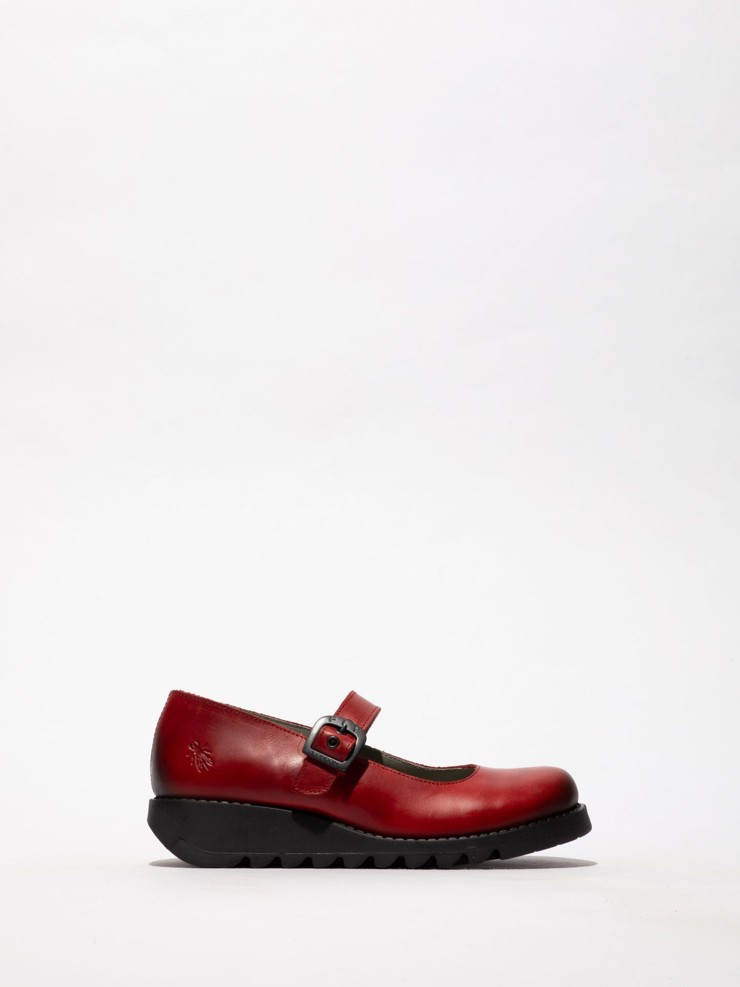 Fly London Women's SAMP132FLY Leather Buckle Shoes Red