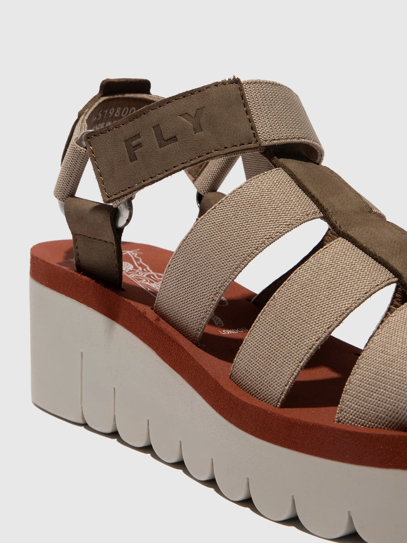 Fly London Women's YOJI198FLY Strap Sandals Military/Beige/Brick