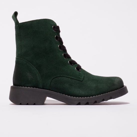 Fly London Women's RAMY488FLY Suede Leather Lace-Up Ankle Boots Forest Green