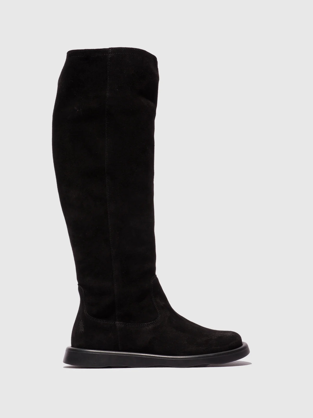 Fly London Women's TAMY516FLY Leather Knee-High Boots Black Suede