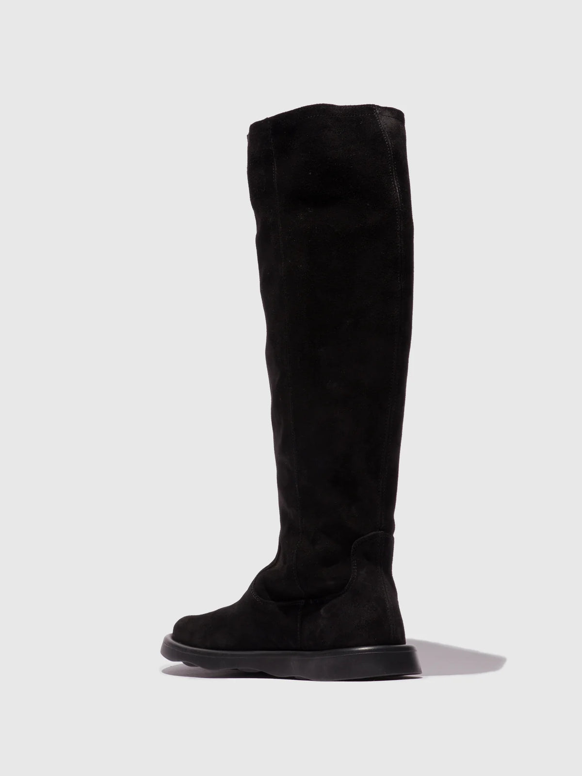 Fly London Women's TAMY516FLY Leather Knee-High Boots Black Suede