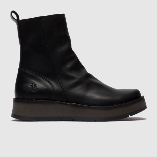 Fly London Women's RENO053FLY Leather Ankle Boots Black