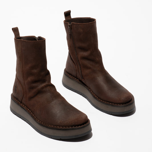 Fly London Women's RENO053FLY Suede Leather Ankle Boots Espresso Brown