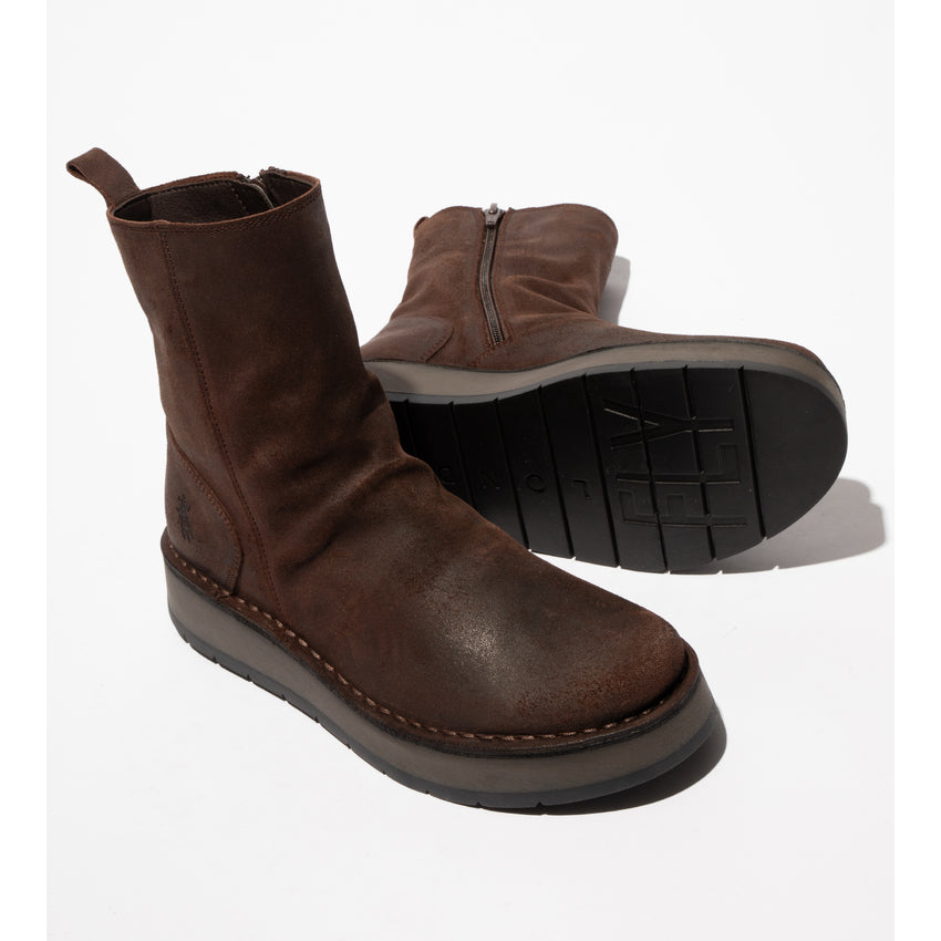 Fly London Women's RENO053FLY Suede Leather Ankle Boots Espresso Brown