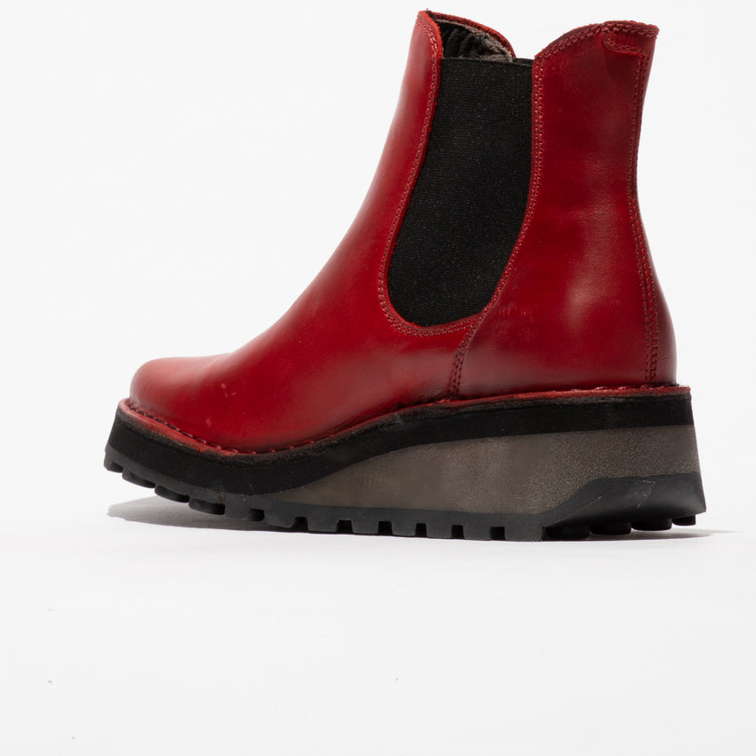 Fly London Women's HUUD148FLY Leather Chelsea Boots Red