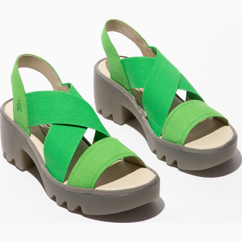 Fly London Women's TAJI502FLY Crossover Sandals Green