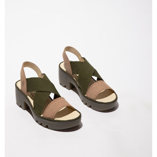 Fly London Women's TAJI502FLY Crossover Sandals Taupe / Khaki