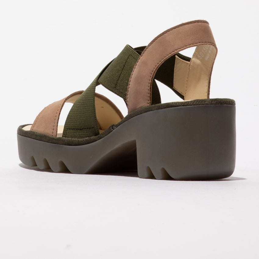 Fly London Women's TAJI502FLY Crossover Sandals Taupe / Khaki