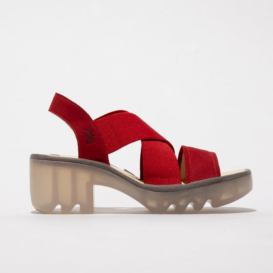 Fly London Women's TAJI502FLY Crossover Sandals Lipstick Red