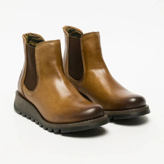 Fly London Women's SALV195FLY Chelsea Ankle Boots Camel Beige