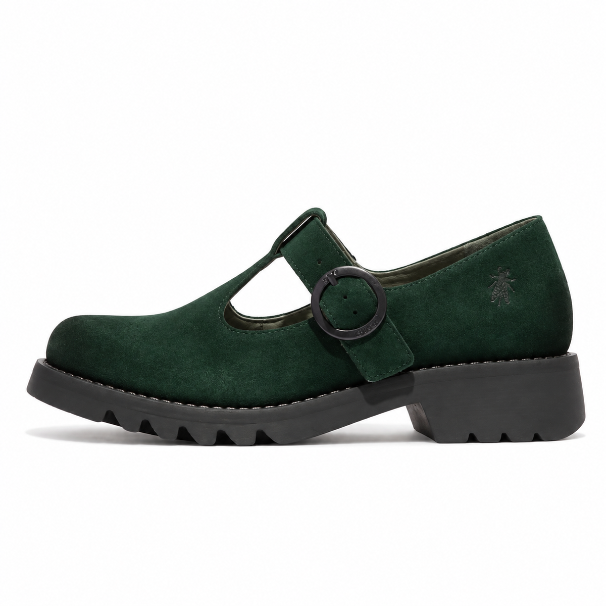 Fly London Women's RUFE491FLY Mary Jane Suede Leather  - Forest Green