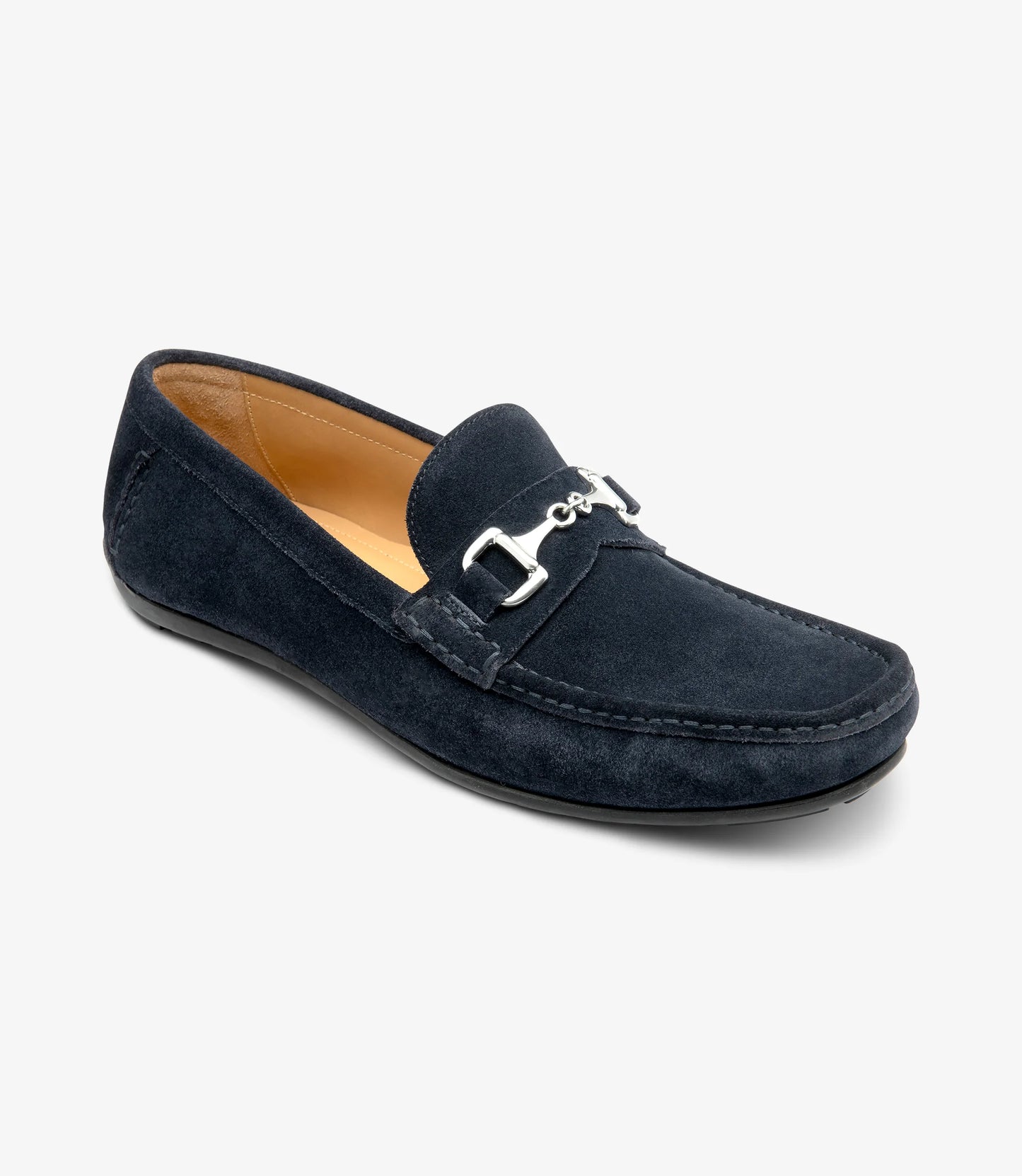 Loake Men's Hawthorn Suede Leather Driving Shoes Navy Blue