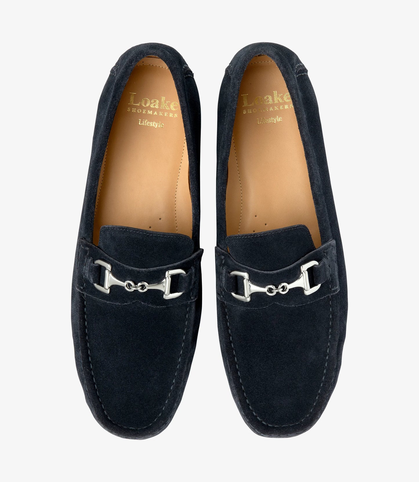 Loake Men's Hawthorn Suede Leather Driving Shoes Navy Blue