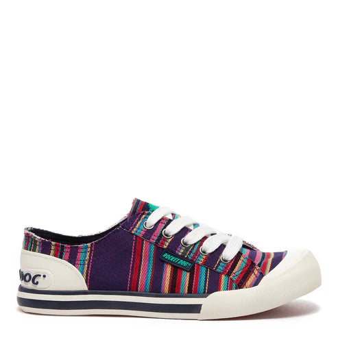 Rocket Dogs Women's 30267 Jazzin Aloe Stripe Sneakers Purple Multi