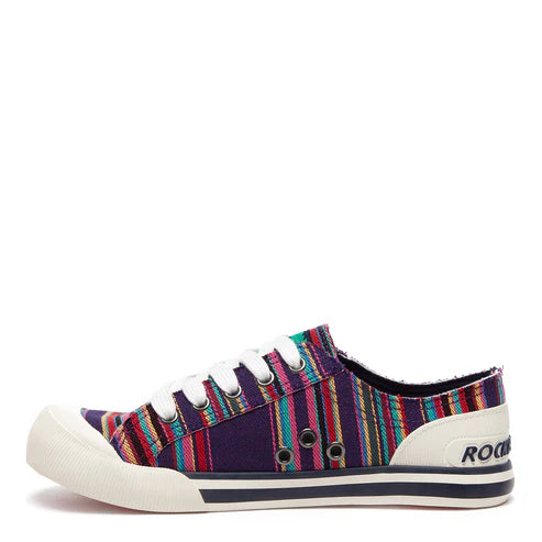 Rocket Dogs Women's 30267 Jazzin Aloe Stripe Sneakers Purple Multi