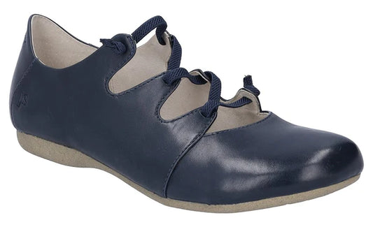 Josef Seibel Women's Fiona 04 Slip-On Leather Lace Up Shoes Ocean Blue