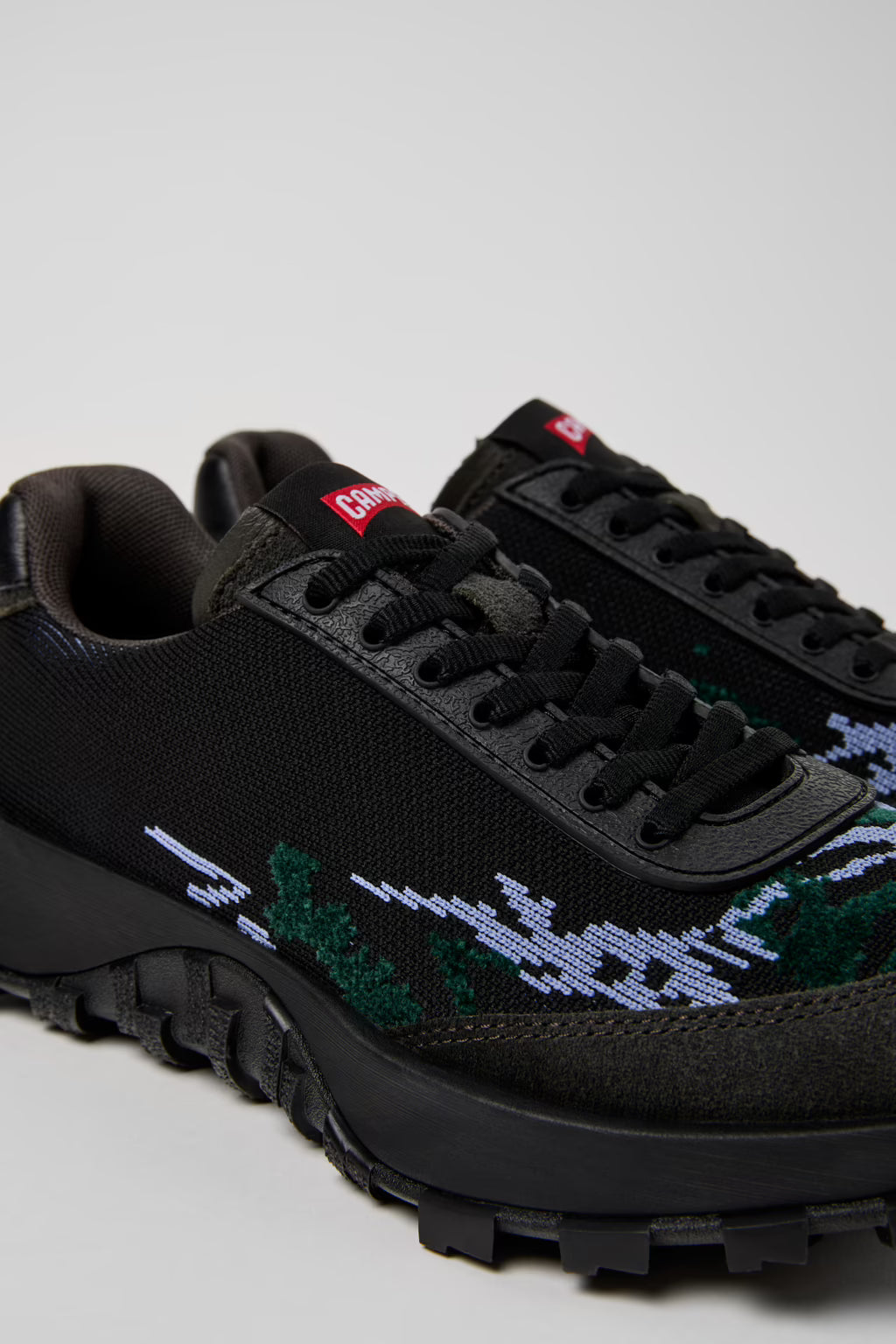 Camper Women's K201462 Drift Trail Textile Leather Sneakers Black Multi