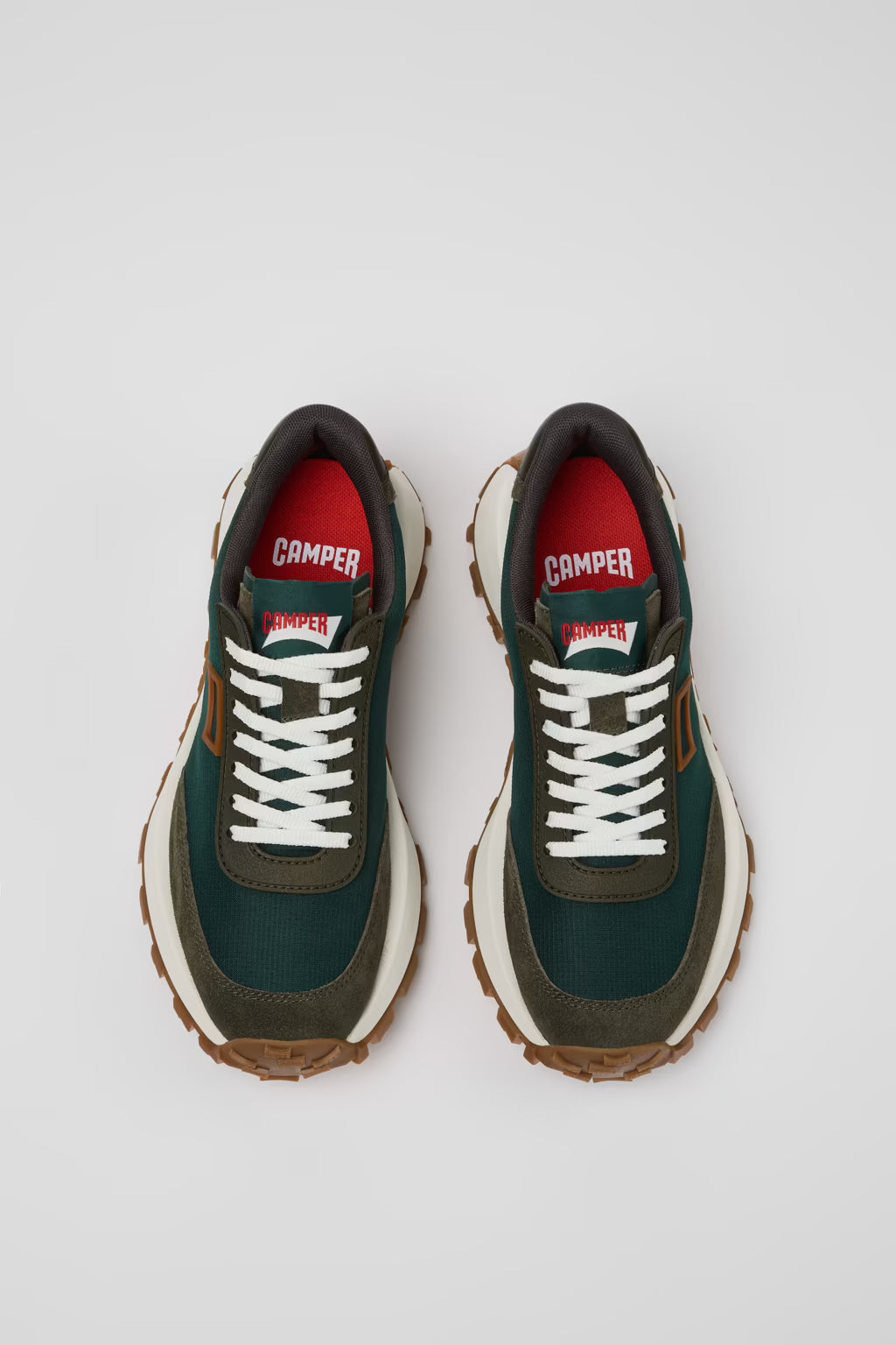 Camper Women's K201462 Drift Trail Textile Leather Sneakers Green