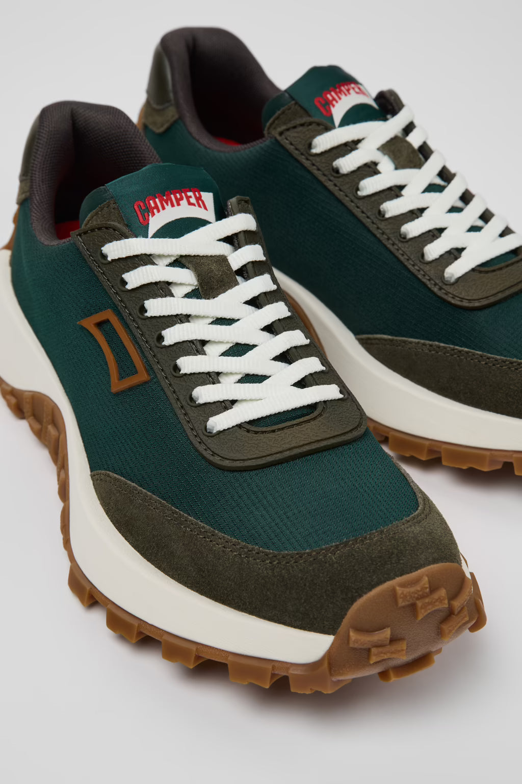 Camper Women's K201462 Drift Trail Textile Leather Sneakers Green