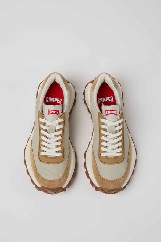Camper Women's K201586-022 Drift Trail Leather Sneakers Beige / Brown
