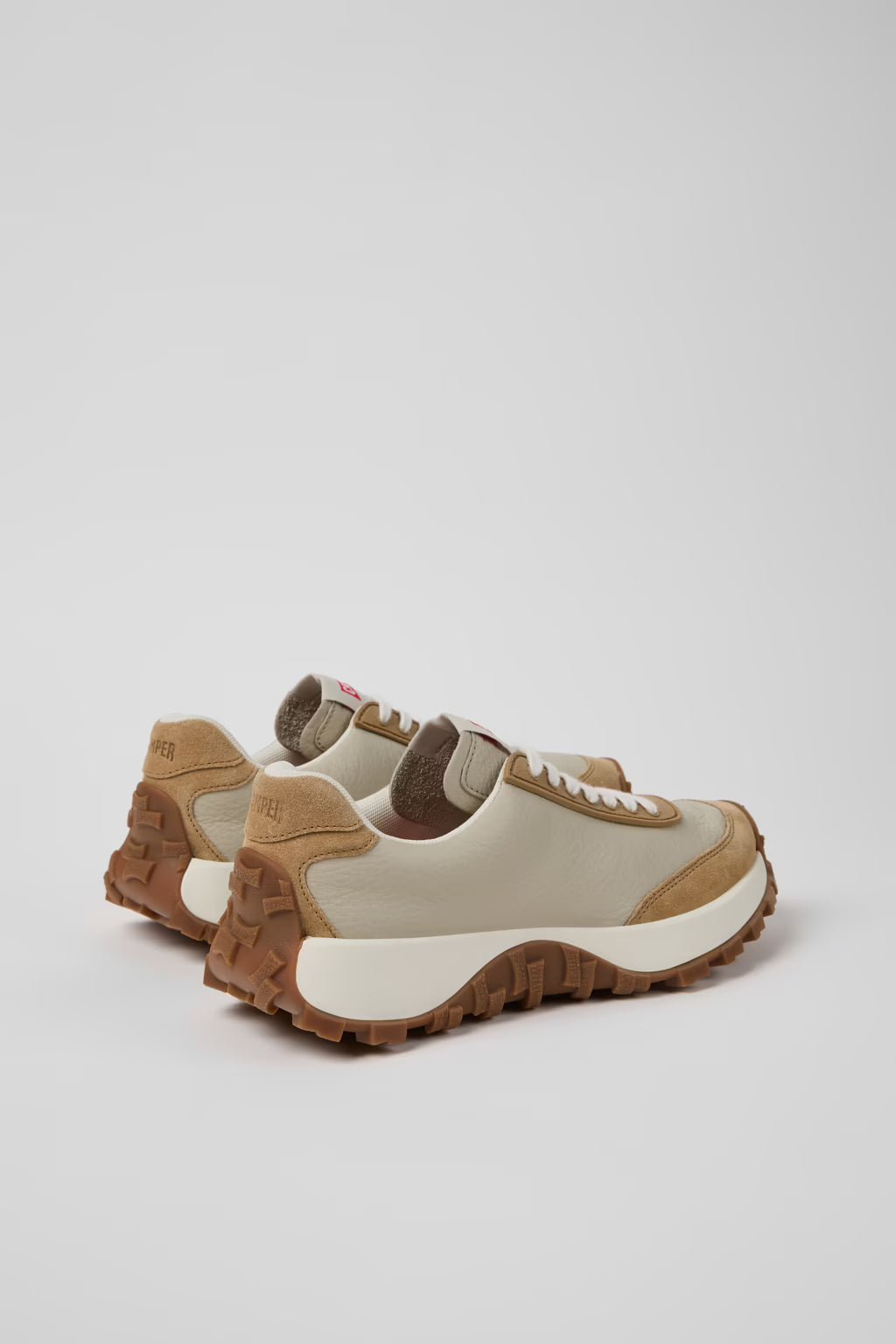 Camper Women's K201586-022 Drift Trail Leather Sneakers Beige / Brown