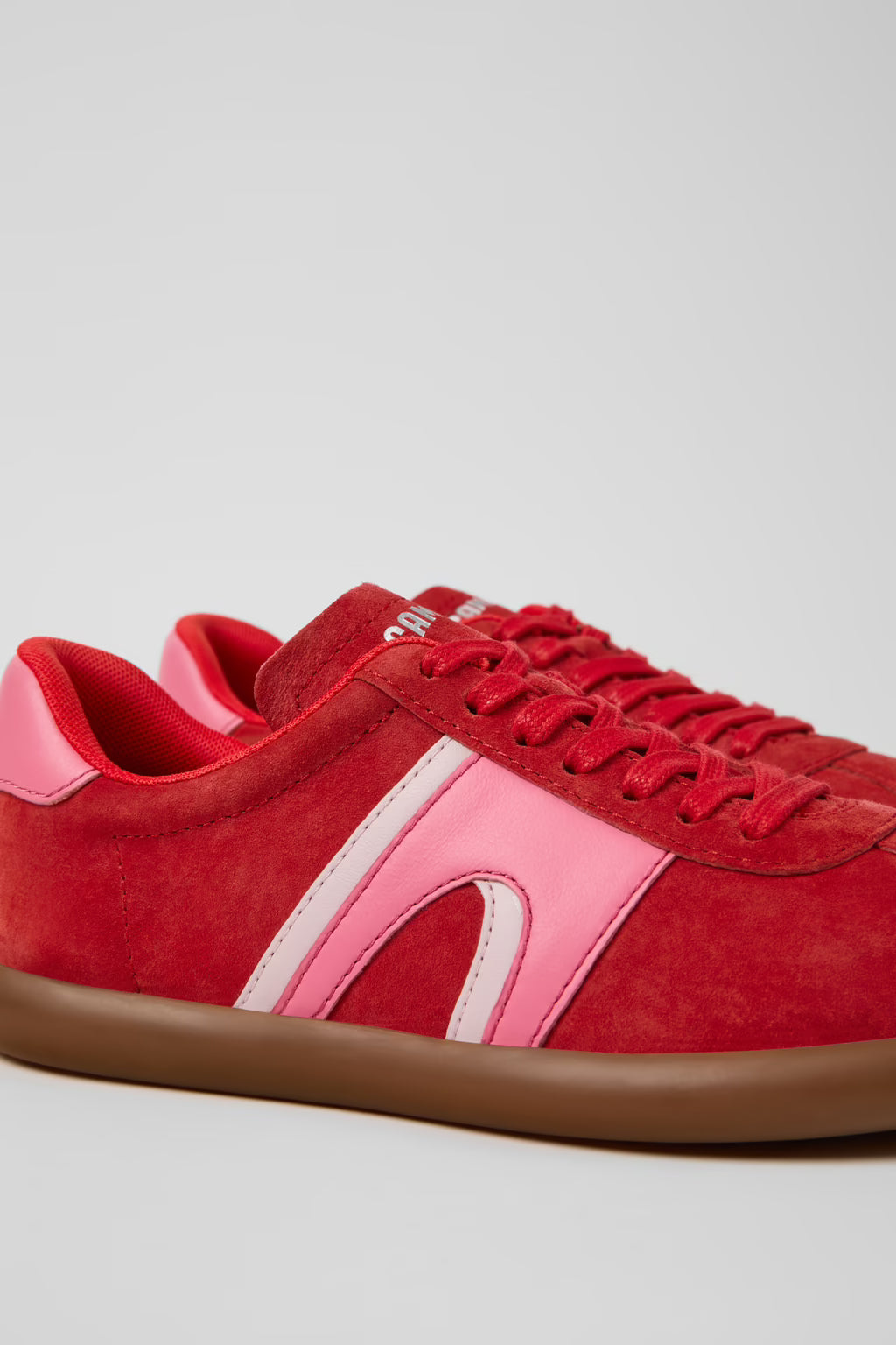 Camper Women's K201608-029 Pelotas Leather Sneakers Red / Pink