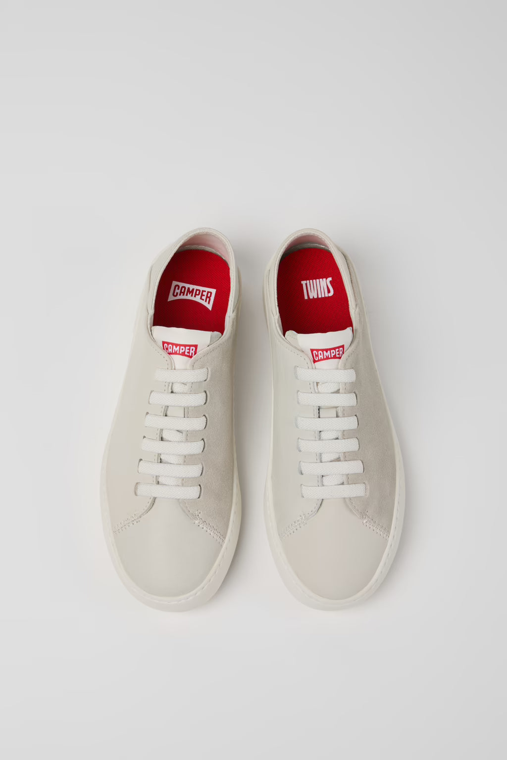 Camper Women's K201670 Twins Nubuck Leather Sneakers Multi White