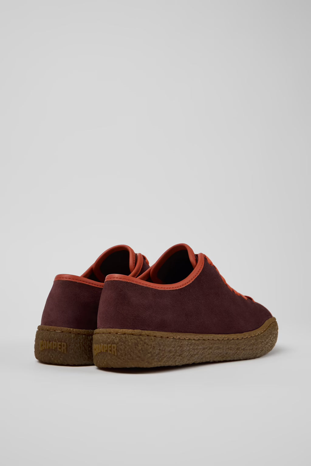 Camper Women's K201824 Peu Terreno Leather Sneakers Burgundy/Orange