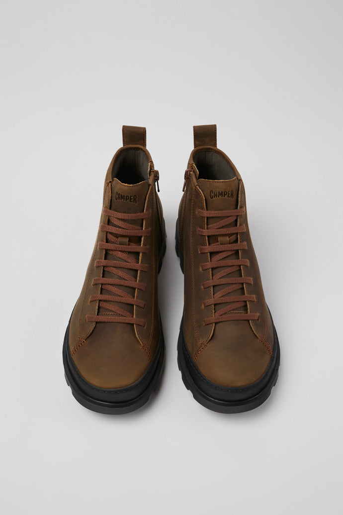 Camper Men's K300444 Brutus Trek Leather Ankle Boots Cola Brown
