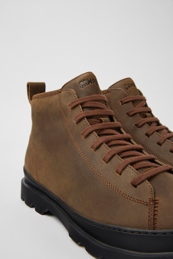 Camper Men's K300444 Brutus Trek Leather Ankle Boots Cola Brown