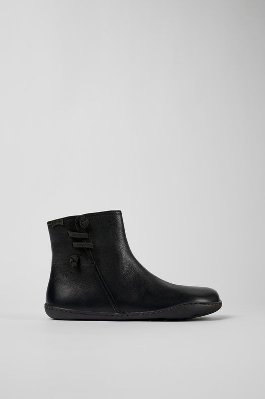 Camper Women's K400676 Peu Leather Ankle Boots Black