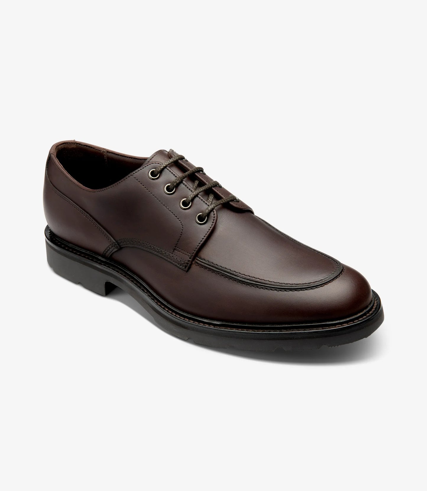 Loake Men's Mowbury Waxy Leather Plain-Tie Shoes Dark Brown