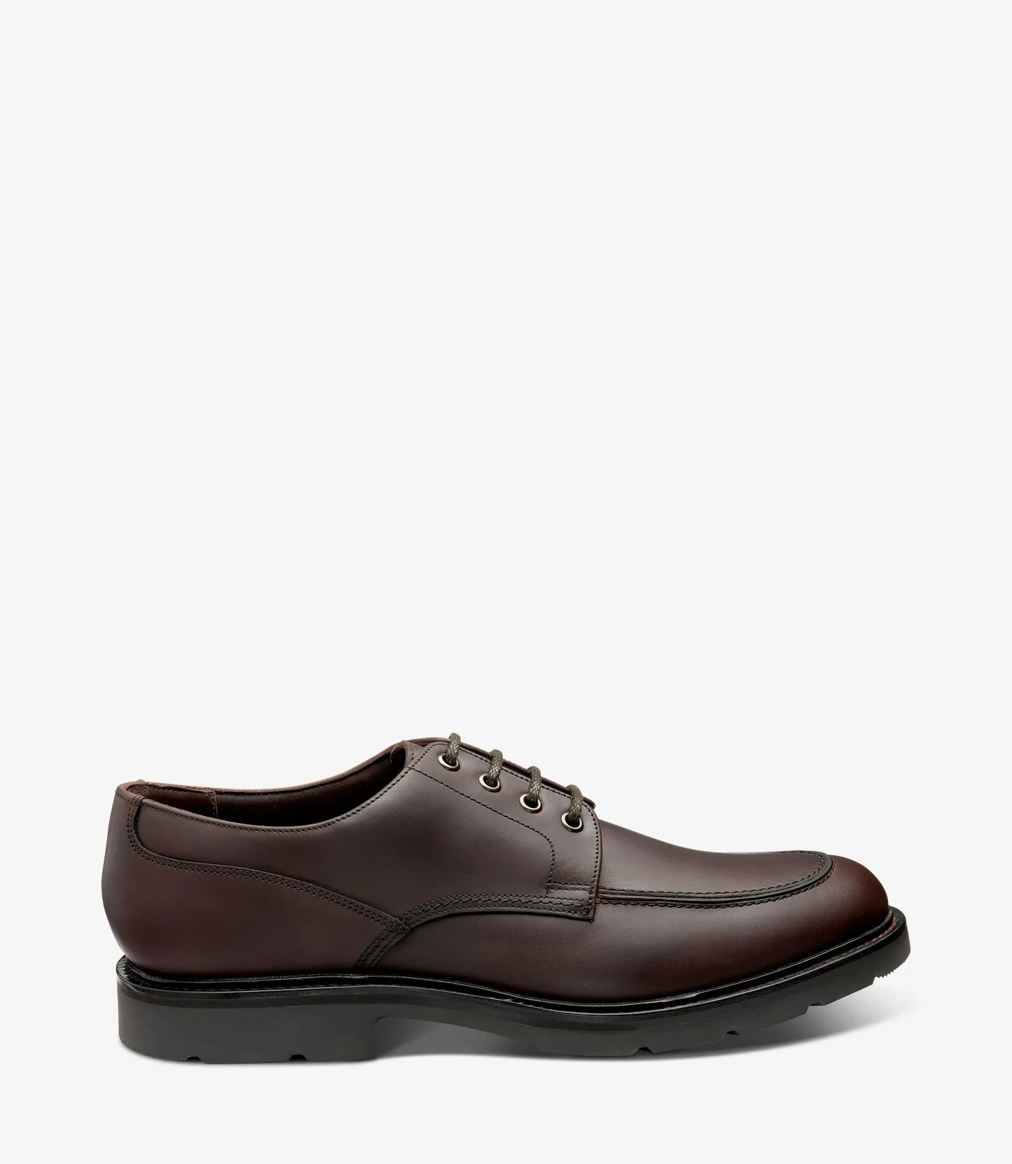 Loake Men's Mowbury Waxy Leather Plain-Tie Shoes Dark Brown