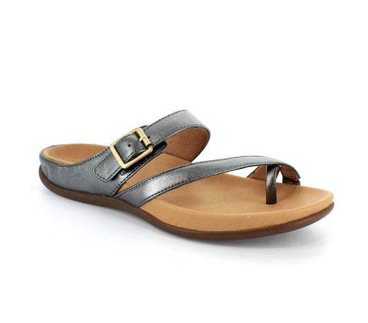 Strive Women's Nusa Leather Sandals Anthracite Grey