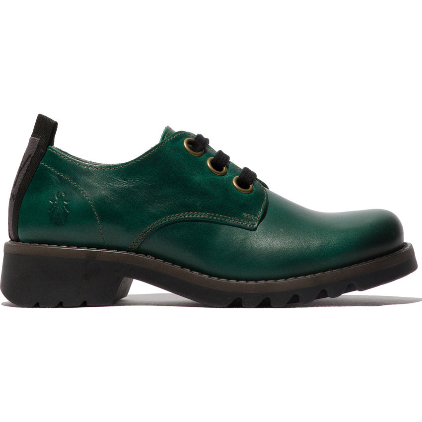 Fly London Women's RUDA538FLY Leather Lace-Up Shoes Shamrock Green