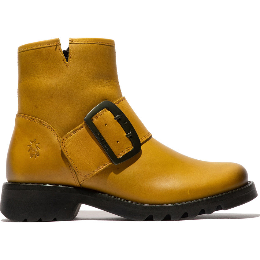 Fly London Women's RILY991FLY Leather Ankle Boots Mustard Yellow