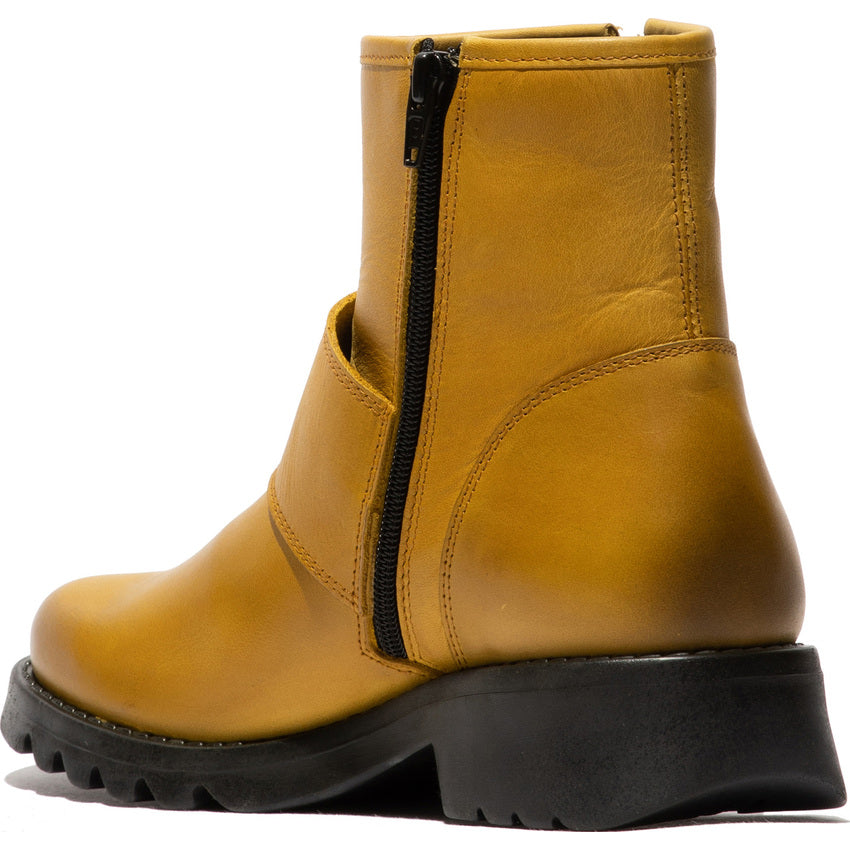 Fly London Women's RILY991FLY Leather Ankle Boots Mustard Yellow