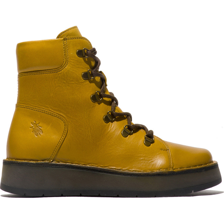 Fly London Women's ROXY094FLY Lace-Up Ankle Boots Mustard Yellow