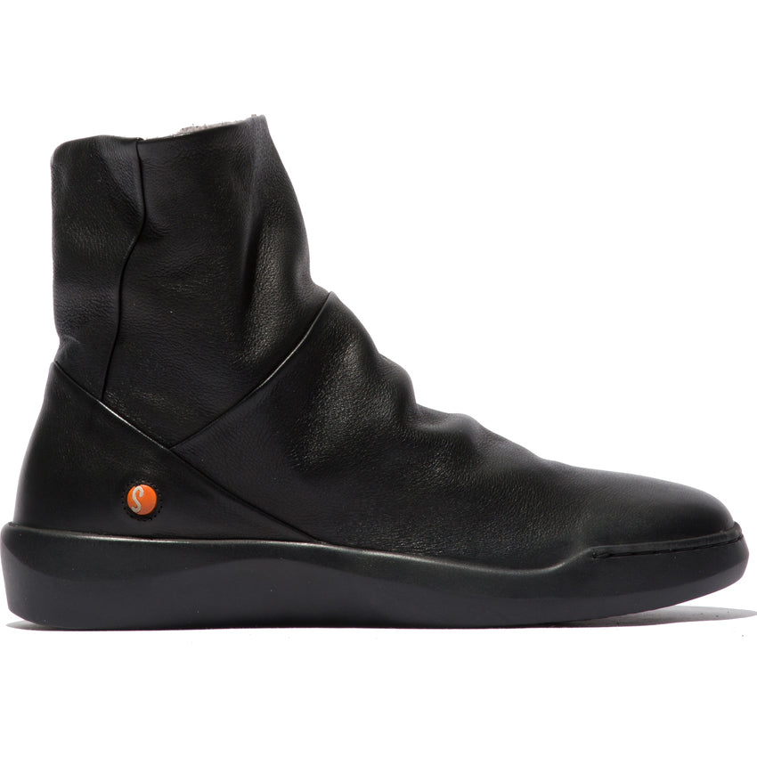 Softinos Women's BLER550SOF Leather Ankle Boots W/Lining Black