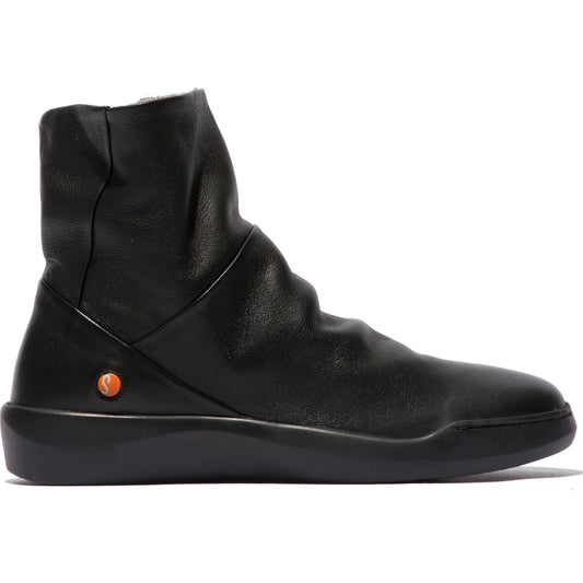Softinos Women's BLER550SOF Leather Ankle Boots W/Lining Black