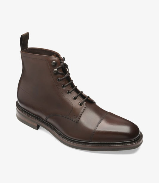 Loake Men's Roehampton Burnished Calf Leather Boots Dark Brown