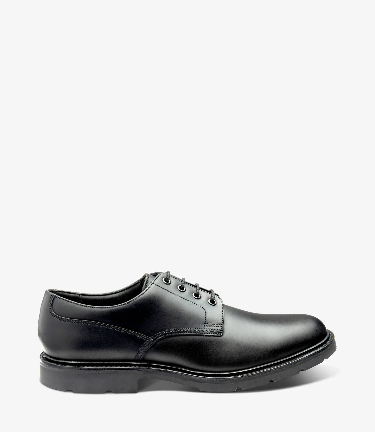 Loake Men's Ryde Waxy Leather Plain-Tie Shoes Black