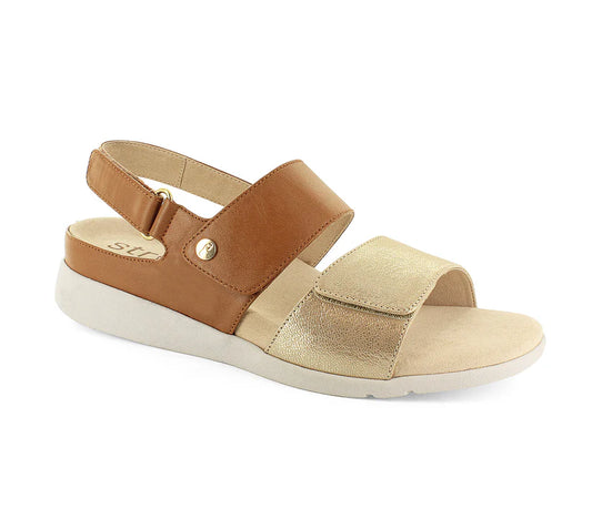 Strive Women's Riviera II Leather Sandals Tan Brown